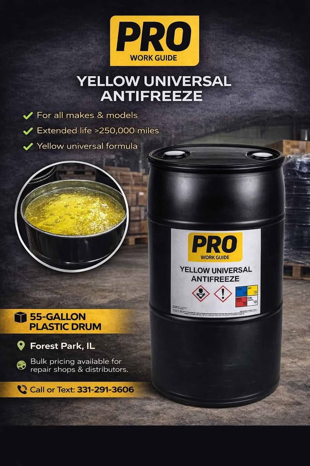 Yellow 50/50 Universal Antifreeze - 55 Gallon