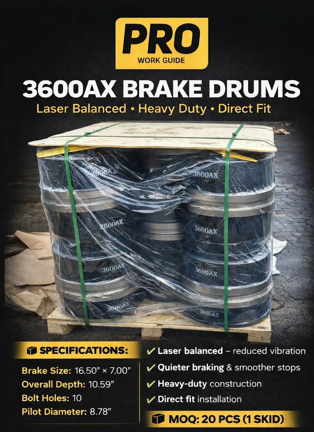 3600AX Brake Drums | Laser Balanced