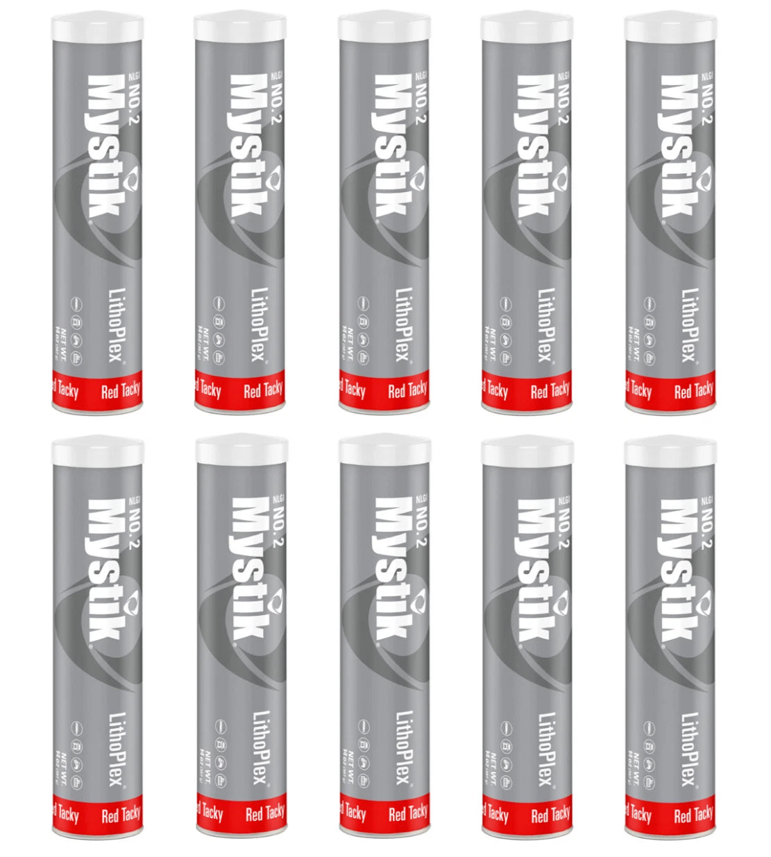 Mystik Lithoplex RT #2 Grease; RedTacky No.2; (10) 14oz tubes