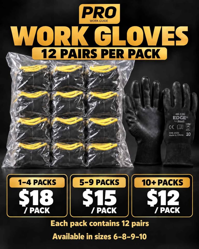 Work Gloves - Pack of 12